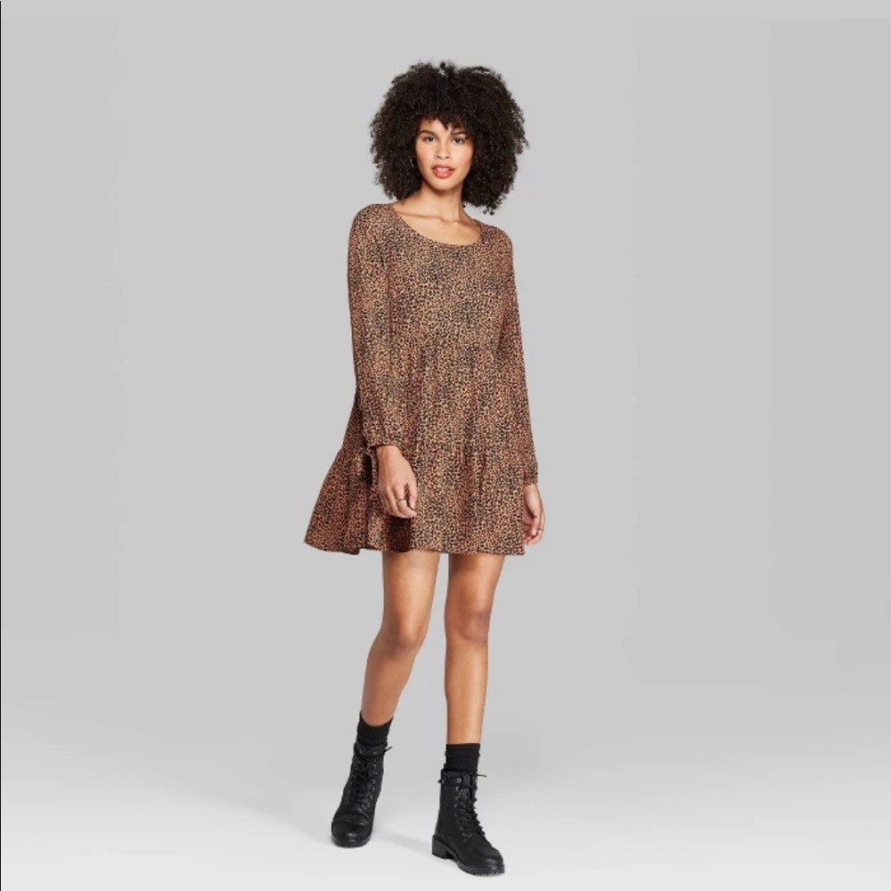 Cheetah print mini dress